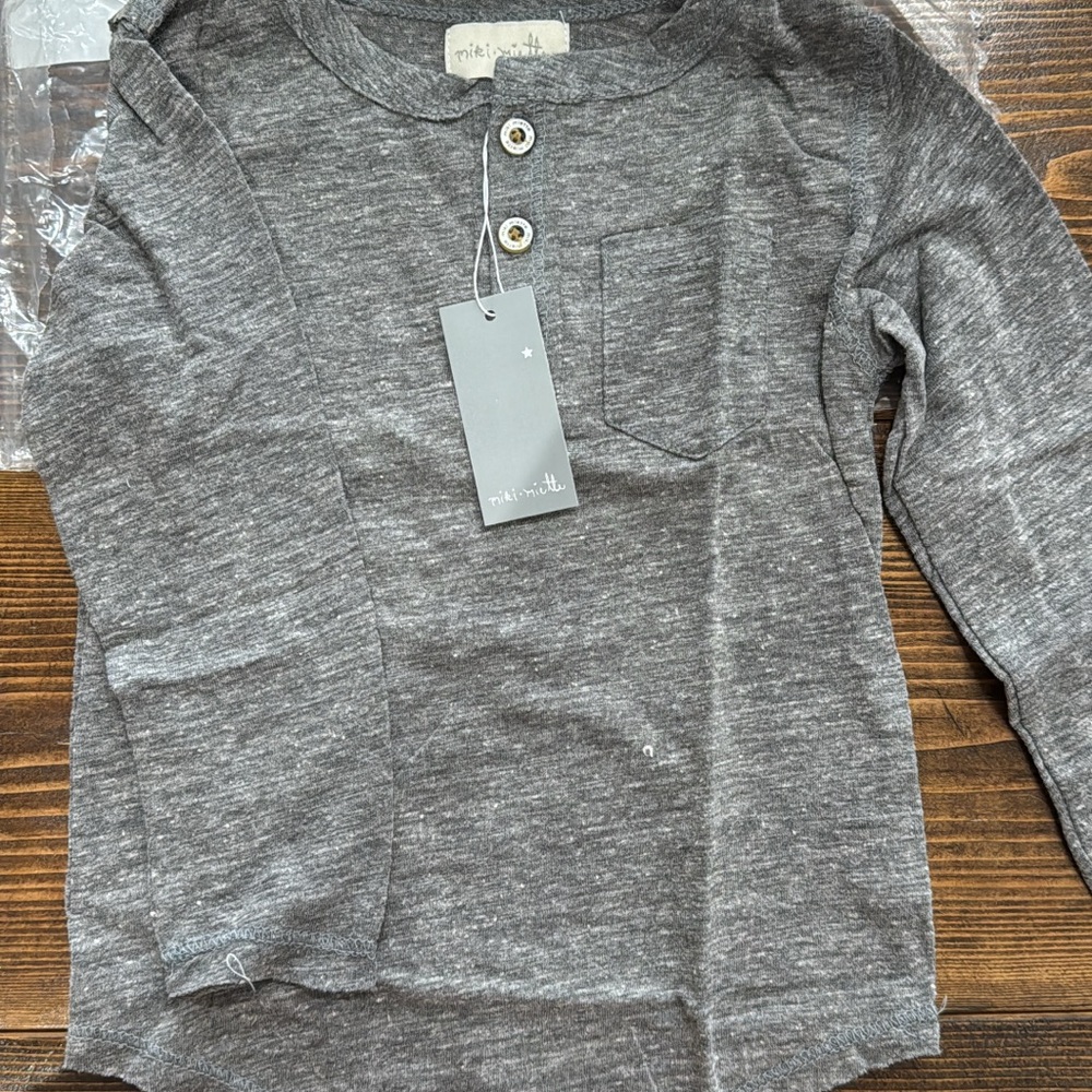 Gray Long Sleeve Kids Tee by Pink & Violet